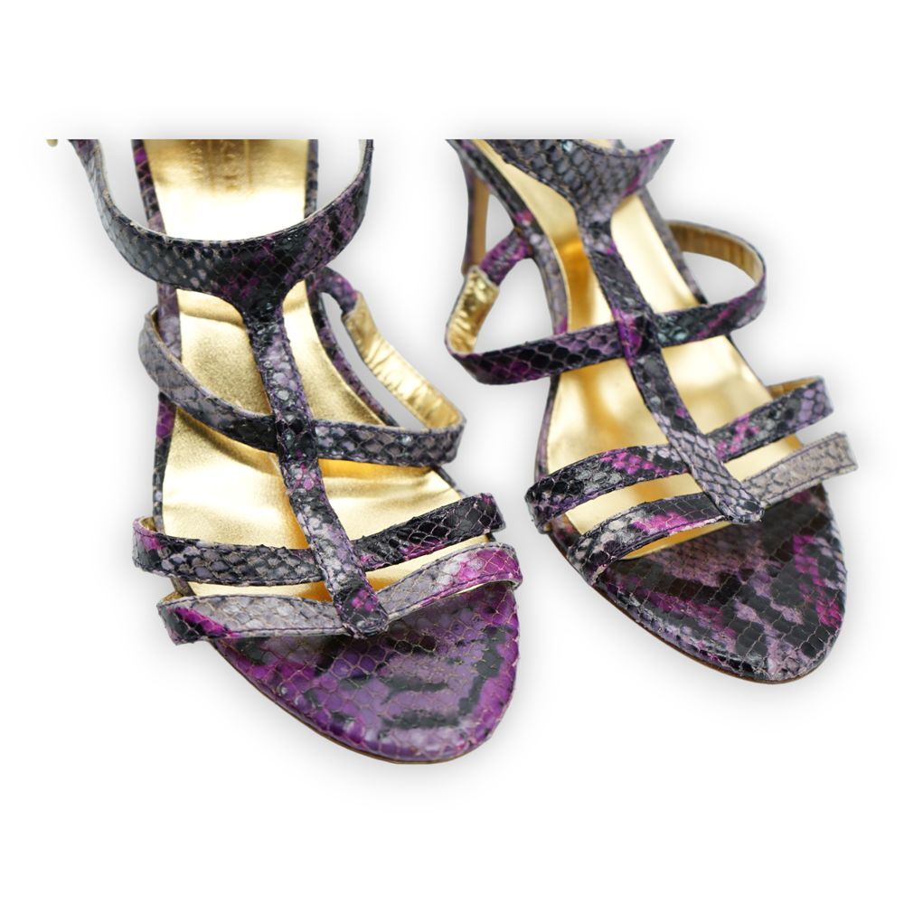 COACH Shoes Purple/Pink Python Strappy‎ Heels Size 6B Women's - Picture 3 of 12